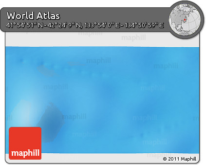 Physical 3D Map of the Area around 42° 9' 30" N, 134° 22' 30" E