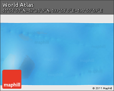 Physical 3D Map of the Area around 42° 9' 30" N, 134° 22' 30" E