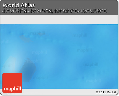 Physical 3D Map of the Area around 42° 9' 30" N, 134° 22' 30" E