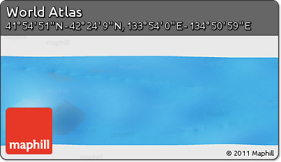 Physical Panoramic Map of the Area around 42° 9' 30" N, 134° 22' 30" E
