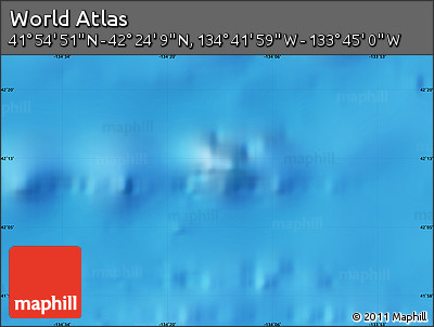 Physical Map of the Area around 42° 9' 30" N, 134° 13' 29" W