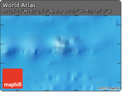 Physical Map of the Area around 42° 9' 30" N, 134° 13' 29" W