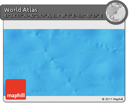 Physical 3D Map of the Area around 42° 9' 30" N, 135° 13' 29" E