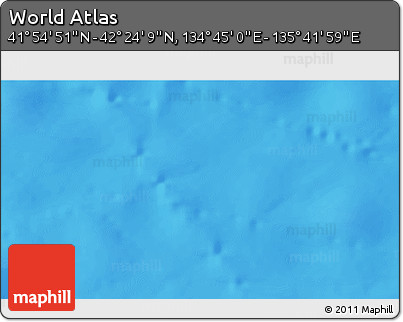 Physical 3D Map of the Area around 42° 9' 30" N, 135° 13' 29" E