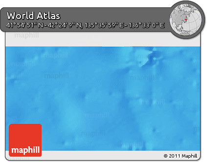 Physical 3D Map of the Area around 42° 9' 30" N, 136° 4' 29" E