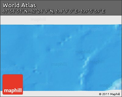 Physical 3D Map of the Area around 42° 9' 30" N, 138° 37' 30" E