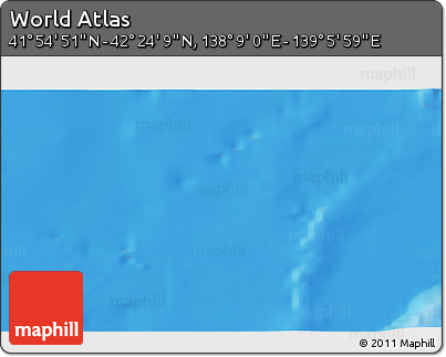 Physical 3D Map of the Area around 42° 9' 30" N, 138° 37' 30" E