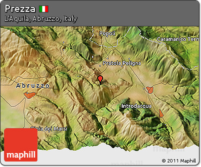 Satellite 3D Map of Prezza