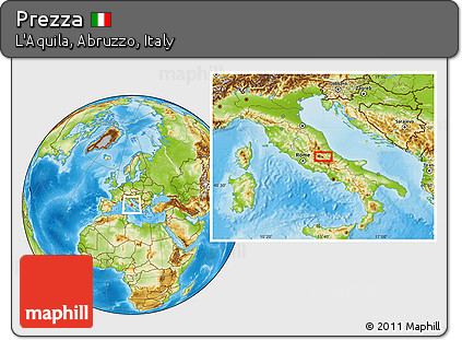 Physical Location Map of Prezza