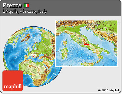 Physical Location Map of Prezza