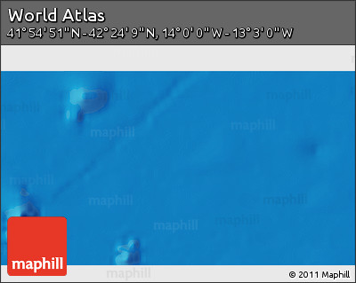 Physical 3D Map of the Area around 42° 9' 30" N, 13° 31' 30" W