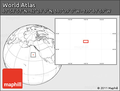 Blank Location Map of the Area around 42° 9' 30" N, 140° 10' 30" W