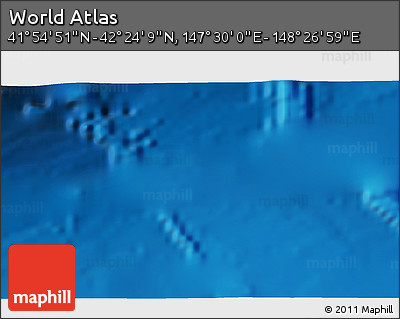 Physical 3D Map of the Area around 42° 9' 30" N, 147° 58' 29" E