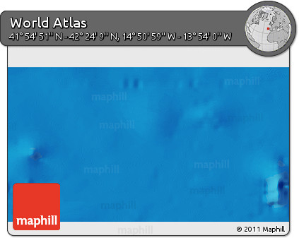 Physical 3D Map of the Area around 42° 9' 30" N, 14° 22' 30" W