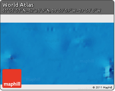 Physical 3D Map of the Area around 42° 9' 30" N, 14° 22' 30" W