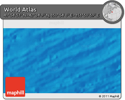 Physical 3D Map of the Area around 42° 9' 30" N, 151° 22' 30" E