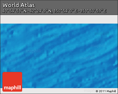 Physical 3D Map of the Area around 42° 9' 30" N, 151° 22' 30" E