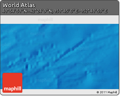 Physical 3D Map of the Area around 42° 9' 30" N, 152° 13' 29" E