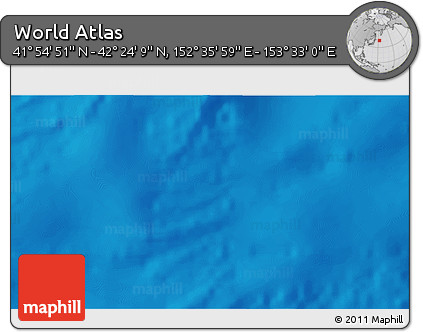 Physical 3D Map of the Area around 42° 9' 30" N, 153° 4' 29" E