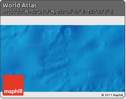 Physical 3D Map of the Area around 42° 9' 30" N, 153° 4' 29" E