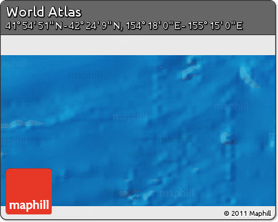 Physical 3D Map of the Area around 42° 9' 30" N, 154° 46' 30" E