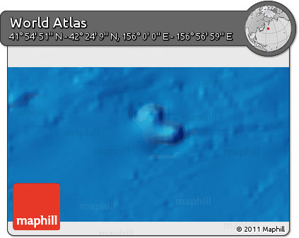 Physical 3D Map of the Area around 42° 9' 30" N, 156° 28' 29" E