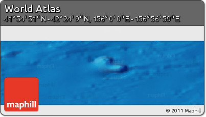 Physical Panoramic Map of the Area around 42° 9' 30" N, 156° 28' 29" E