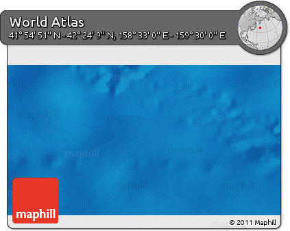 Physical 3D Map of the Area around 42° 9' 30" N, 159° 1' 30" E