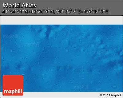 Physical 3D Map of the Area around 42° 9' 30" N, 159° 1' 30" E