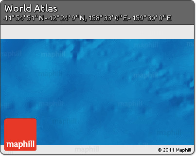 Physical 3D Map of the Area around 42° 9' 30" N, 159° 1' 30" E
