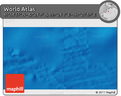 Physical 3D Map of the Area around 42° 9' 30" N, 159° 52' 30" E