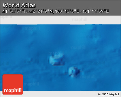 Physical 3D Map of the Area around 42° 9' 30" N, 160° 43' 29" E