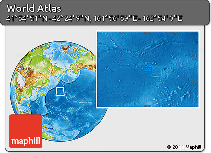 Physical Location Map of the Area around 42° 9' 30" N, 162° 25' 30" E