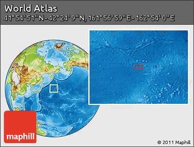 Physical Location Map of the Area around 42° 9' 30" N, 162° 25' 30" E