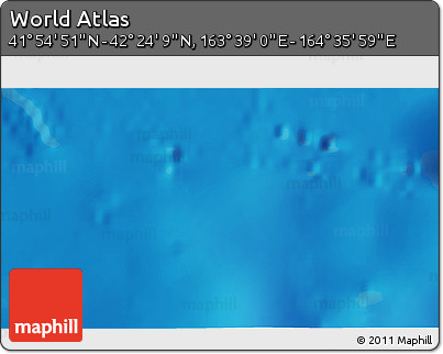 Shaded Relief 3D Map of the Area around 42° 9' 30" N, 164° 7' 30" E