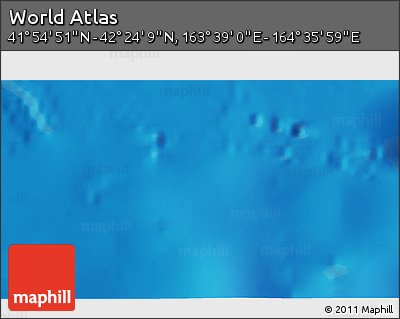 Shaded Relief 3D Map of the Area around 42° 9' 30" N, 164° 7' 30" E