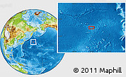 Physical Location Map of the area around 42° 9' 30" N, 164° 7' 30" E