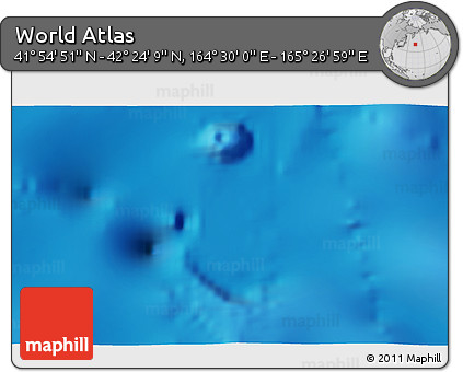 Physical 3D Map of the Area around 42° 9' 30" N, 164° 58' 29" E
