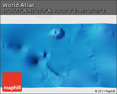 Physical 3D Map of the Area around 42° 9' 30" N, 164° 58' 29" E