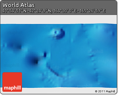 Physical 3D Map of the Area around 42° 9' 30" N, 164° 58' 29" E
