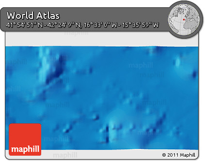 Physical 3D Map of the Area around 42° 9' 30" N, 16° 4' 29" W