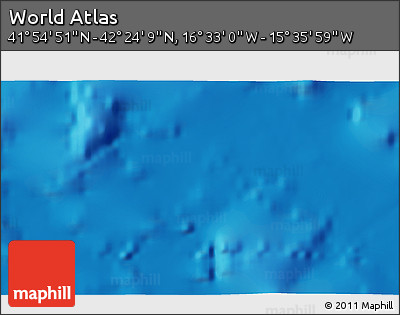 Physical 3D Map of the Area around 42° 9' 30" N, 16° 4' 29" W