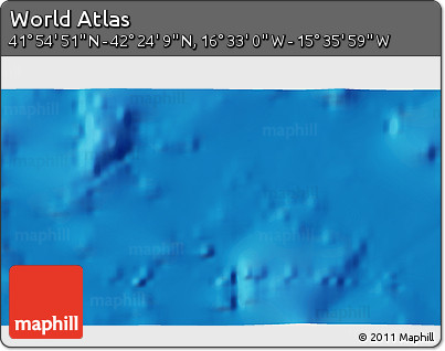 Physical 3D Map of the Area around 42° 9' 30" N, 16° 4' 29" W