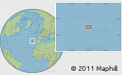 Savanna Style Location Map of the area around 42° 9' 30" N, 17° 46' 29" W
