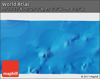Political 3D Map of the Area around 42° 9' 30" N, 18° 37' 30" W
