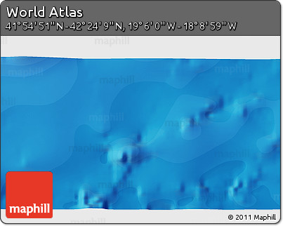 Political 3D Map of the Area around 42° 9' 30" N, 18° 37' 30" W