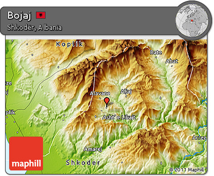 Physical 3D Map of Bojaj