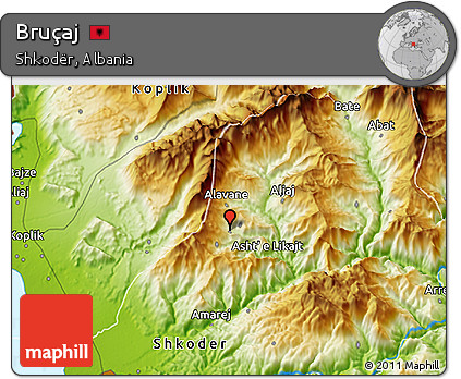 Physical 3D Map of Bruçaj