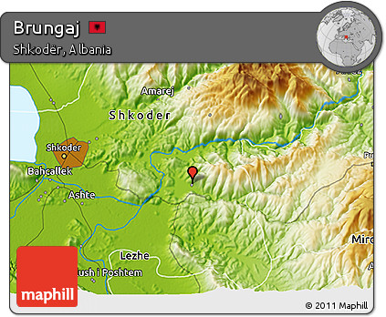 Physical 3D Map of Brungaj