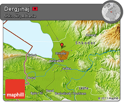 Physical 3D Map of Dergjinaj